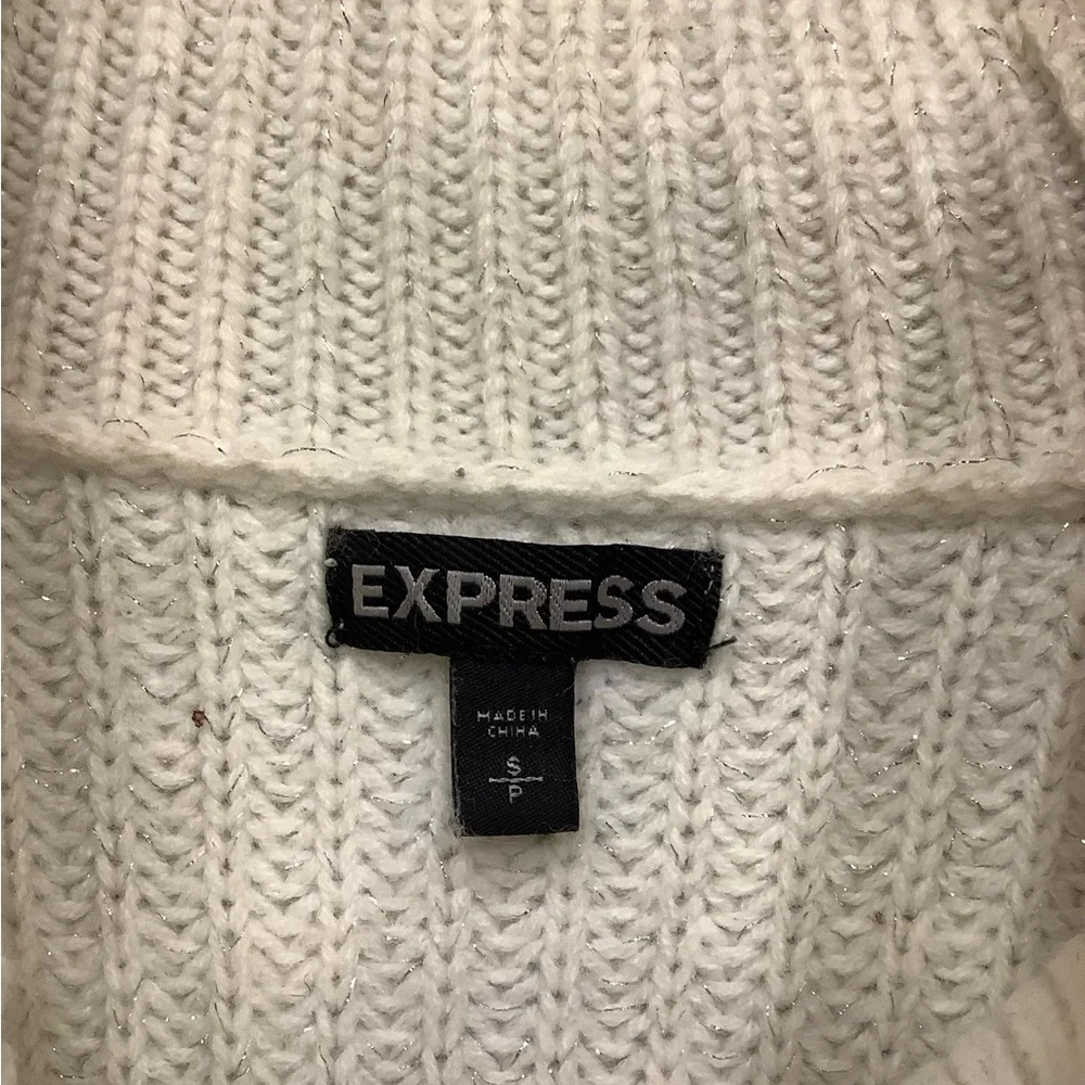 Express Cream Cowl Neck Sweater